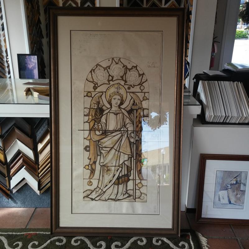 FIVE FOOT TALL PAPER RENDERING FOR STAIN GLASS WINDOW